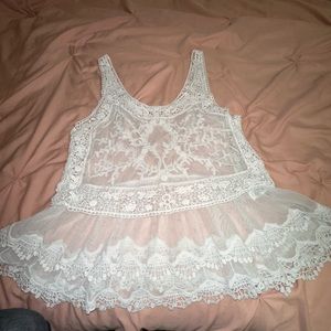 White lace tank top